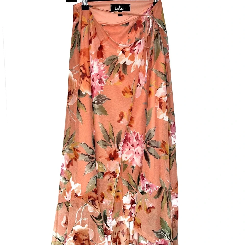 Lulus Maxi Tie Up Floral Skirt - Picture 5 of 8